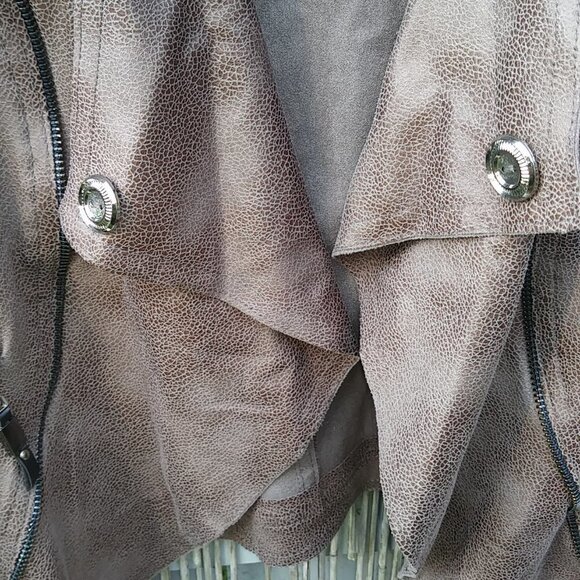 Jus D' Orange Paris Open Biker Brown Jacket - Sz.3 - Picture 8 of 14